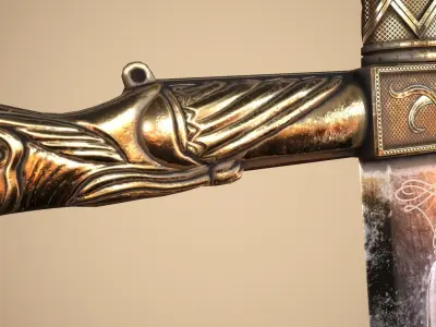 Joyeuse Sword Low-poly 3D model