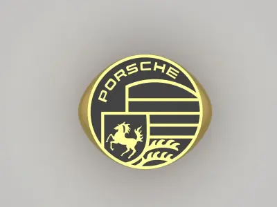 man porsche gold ring mr0069 3D print model