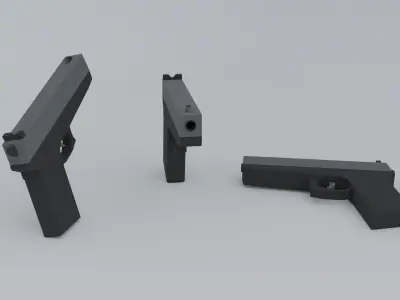 Low Poly Gun Free low-poly 3D model buy