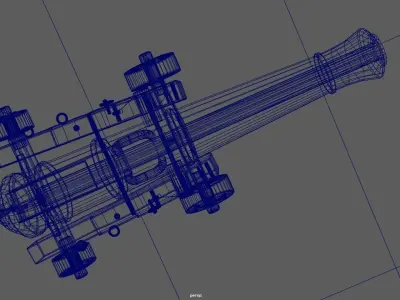 18th century ship cannon 3D model