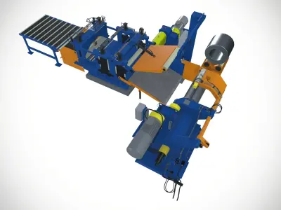 Slitting Line machine 3D model
