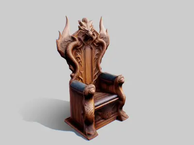 Dragon Throne Low-poly 3D model