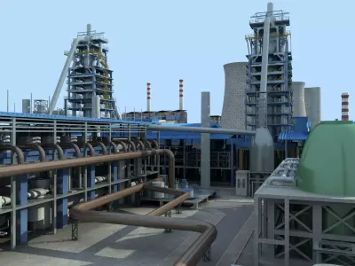 Steel Plant  Industrial Factory Complex 3D model