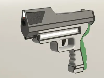 Conceptual gun 5 Low-poly 3D model