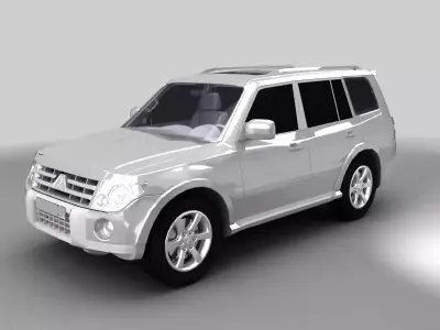 Pajero 2008 3ds model Low-poly 3D model