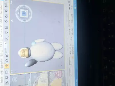 123456 computer screen with drawing Free 3D model