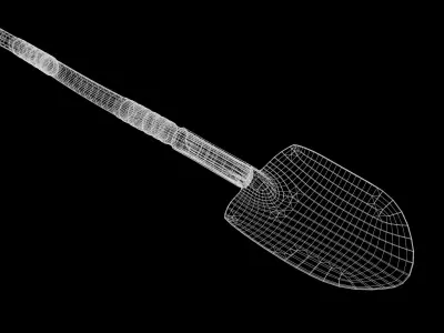 Shovel Low-poly 3D model 5