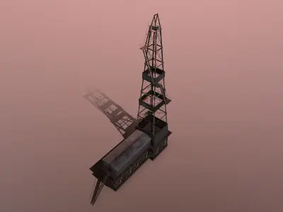 Tower02 oil rig Low-poly 3D model