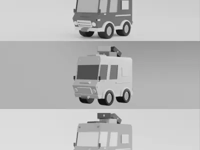Travelling Car Low-poly 3D model