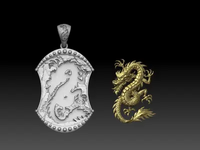 Chinese Dragon Pendant jewelry 3D print model