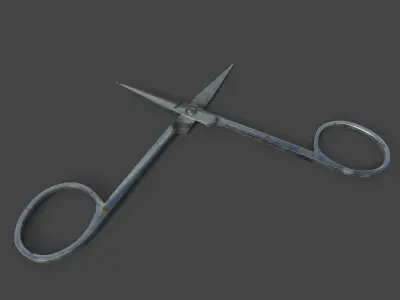 Dirty scissors Low-poly 3D model