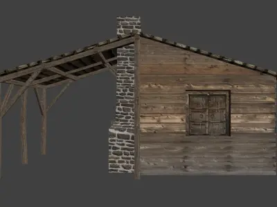 Blacksmith workshop Low-poly 3D model