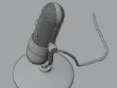 Microfono Vintage 3D model