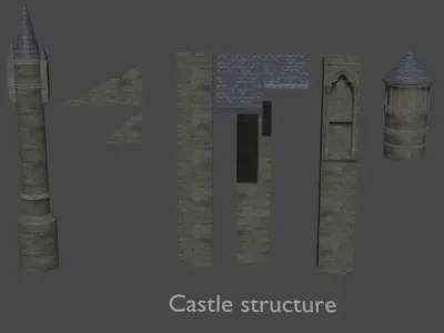 Sighiskor Village - Castle Modular Props Low-poly 3D model