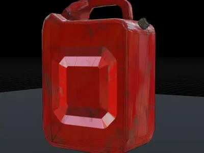 Game ready low poly gasoline can Free low-poly 3D model