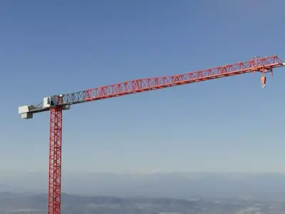 Flat Top Tower Crane 3D model