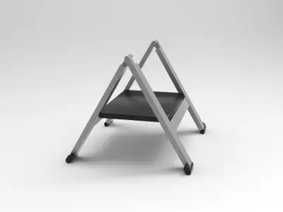 Stepladder folding step stool Low-poly 3D model