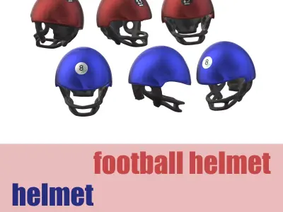 Motorcycle Helmet- Football Helmet Low-poly 3D model