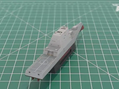Zumwalt Class DDG 1000 Stealth Destroyer 3D Print STL Model 3D print model