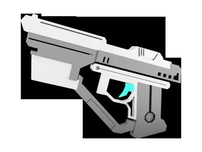 3d space gun from astronomy collection low poly icon 3D model