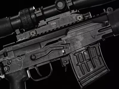 Sniper rifle SVDM 3D model