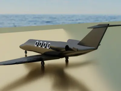 CJ4 jet low-poly ish Model made With blender Free low-poly 3D model