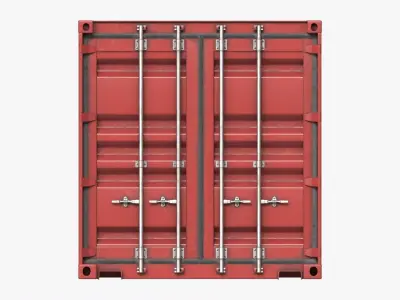 Shipping Container Dry 20-foot Red Dirty 3D model