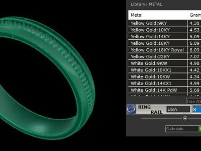 Rope Twist Wedding band Fashion Ring Size8 3D print model