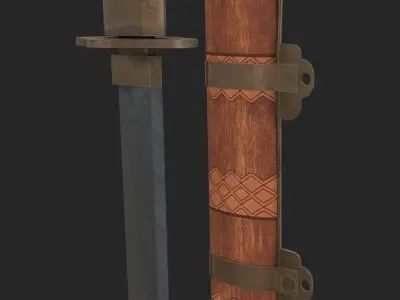 MunGwan do-Civil servants sword Low-poly 3D model