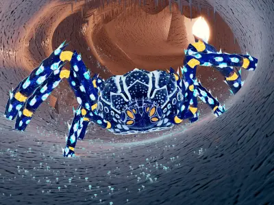 The cave spider Low-poly 3D model