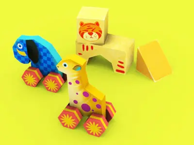 Cartoon Toys Pack Low-poly 3D model