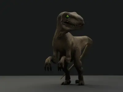 Velociraptor Rigged 3D model