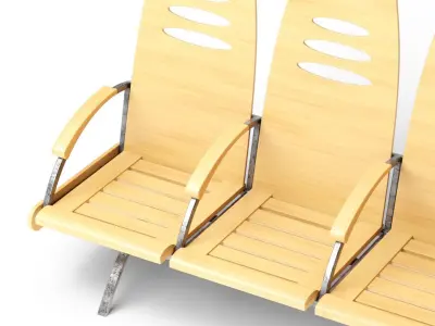 Waiting room seats 3D model