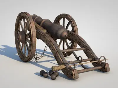 Medieval Cannon 3D model