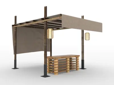 Canopy Sales Booth for Outdoor Events Low-poly 3D model