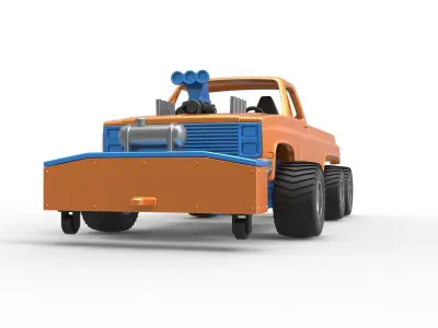Pulling truck 6wd Scale 1 to 25 3D print model