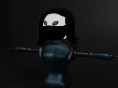 Xenith  A Low-Poly Robot girl Low-poly 3D model