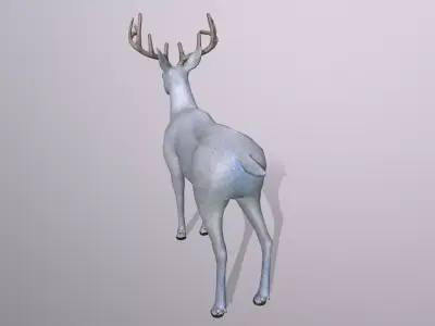 White deer Low-poly 3D model