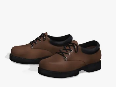 Mens Industrial Shoes Low-poly 3D model
