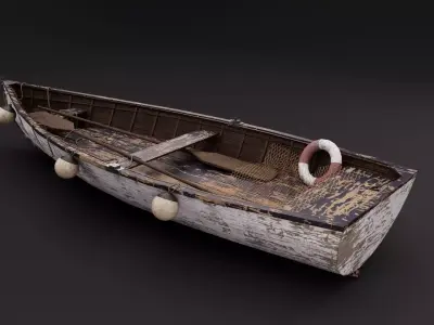 Old wooden boat 3D model by faithmarie1616