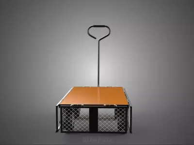 VERSATILE FOLDED METAL GRID SIDE MESH CAGE TROLLEY CART WAGON 4W 3D model