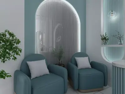 Modern Hair Salon 3D Model 3D model