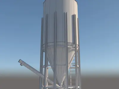 Old Silo Low-poly 3D model