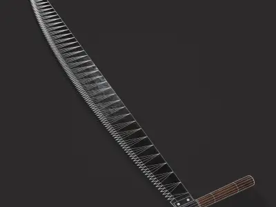 Two Man Logging Saw Low-poly 3D model