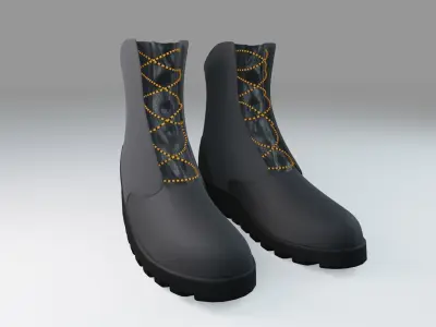 Simple lowpoly military boots Free 3D model