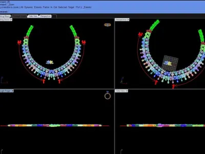 Necklaces circular array of colored lights 3D print model