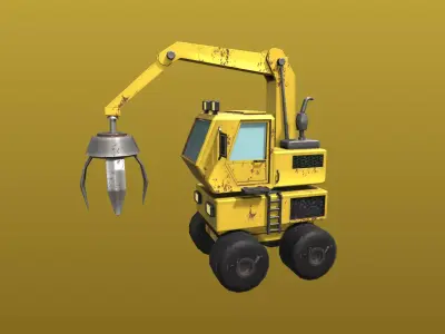 Cartoon style Heavy equipment excavator 3D Game model Low-poly 3D model