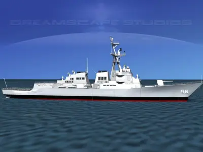 Burke Class Destroyer DDG 96 USS Bainbridge 3D model