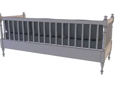 Antique Swedish Sofa 2 3D model