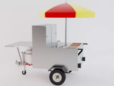 HotDog Cart Low-poly 3D model